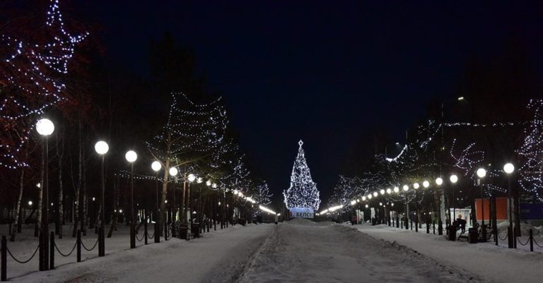 Новогоднее убранство города Белово